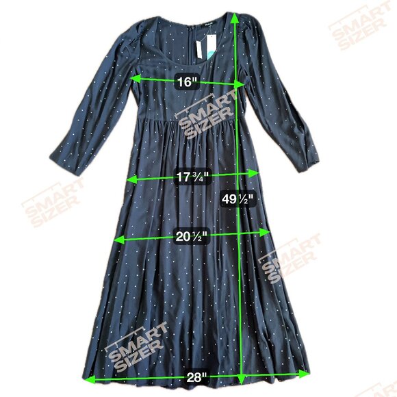 NWT Madewell‎ Alicia Long-Sleeve Scoopneck Midi Dress in Night Stars Size 6 - Picture 7 of 7